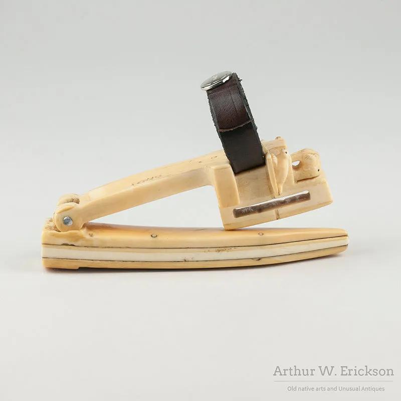 1933 Inuit Made Walrus Ivory Knife Sheath