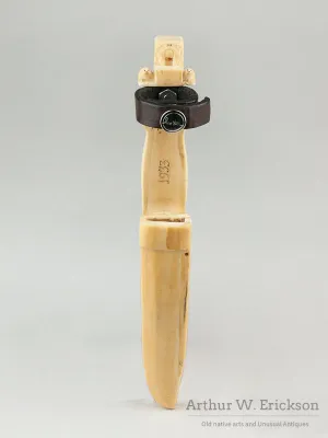 1933 Inuit Made Walrus Ivory Knife Sheath