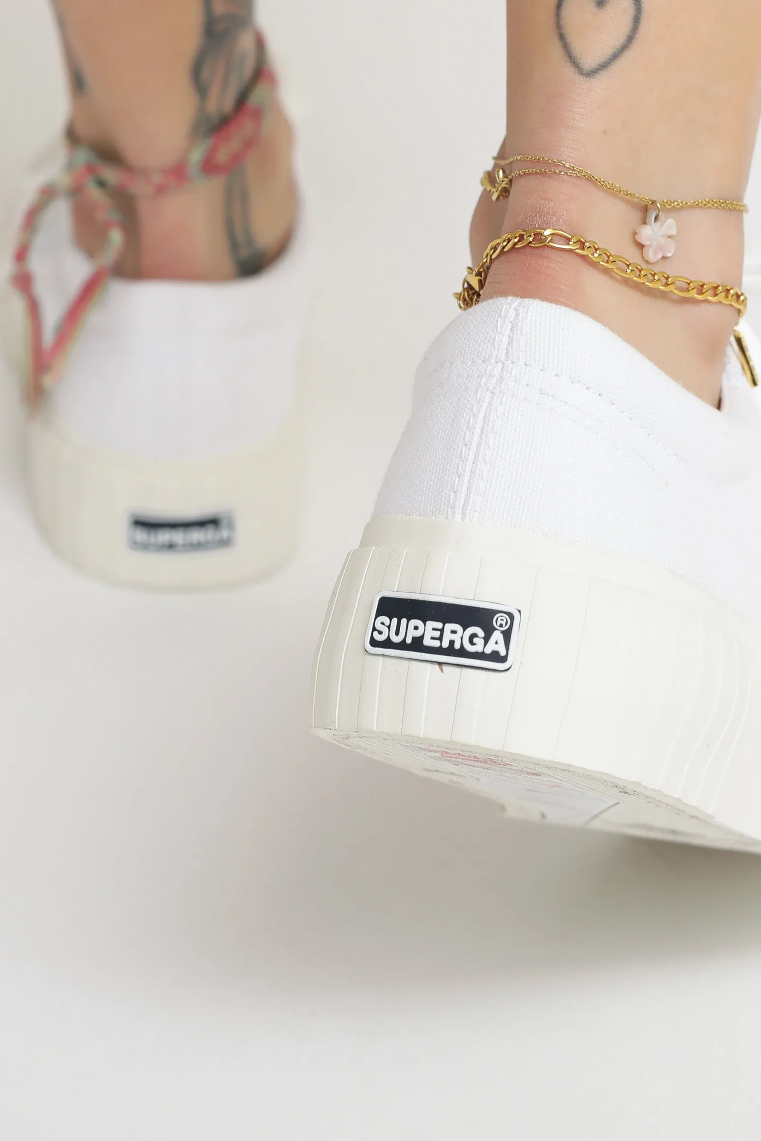 2631 Stripe Platform - White/White Avorio