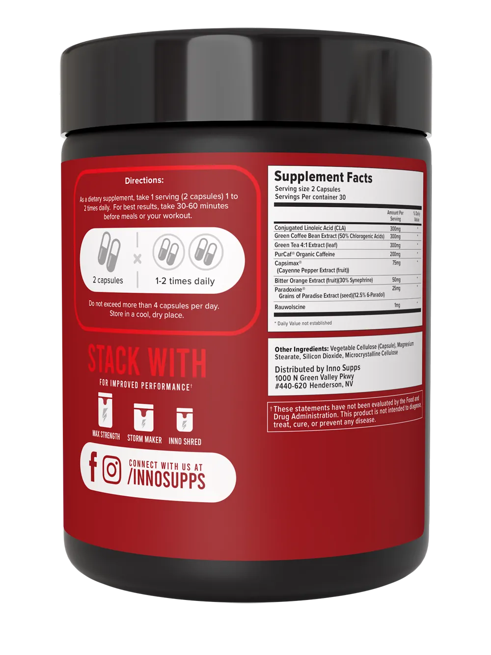 3 Bottles of Inno Shred - Stimulant Free