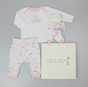 4pc Gift Set -  Pink Garden  (0-6 Months) (PK6) H13664