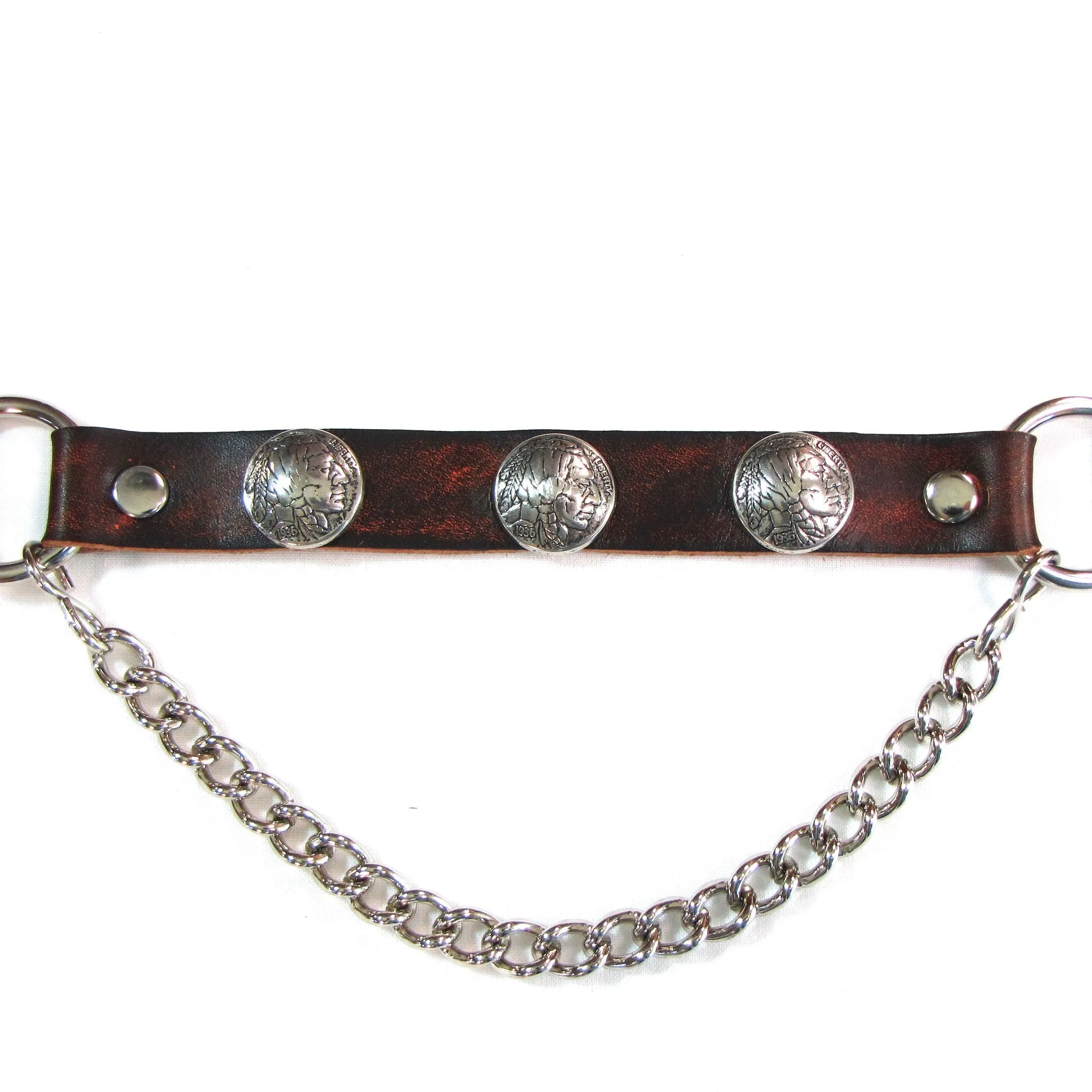 ABS17-IN  Antique Finish Boot Chain- Indian Head Nickel