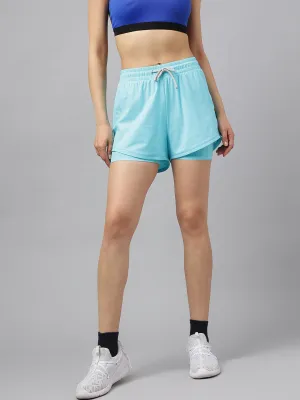Active double layer sporty shorts