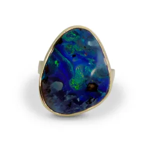 Asymmetrical Boulder Opal Ring