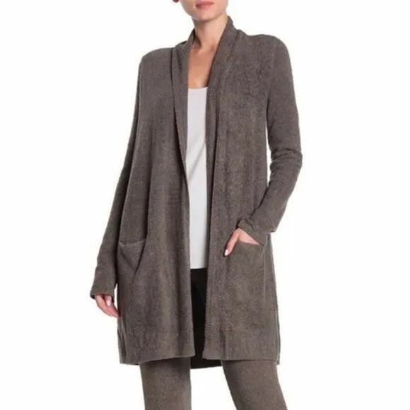 Barefoot Dreams Cozy Chic Lite Long Sleeve Cardigan, Grey, Size 1X