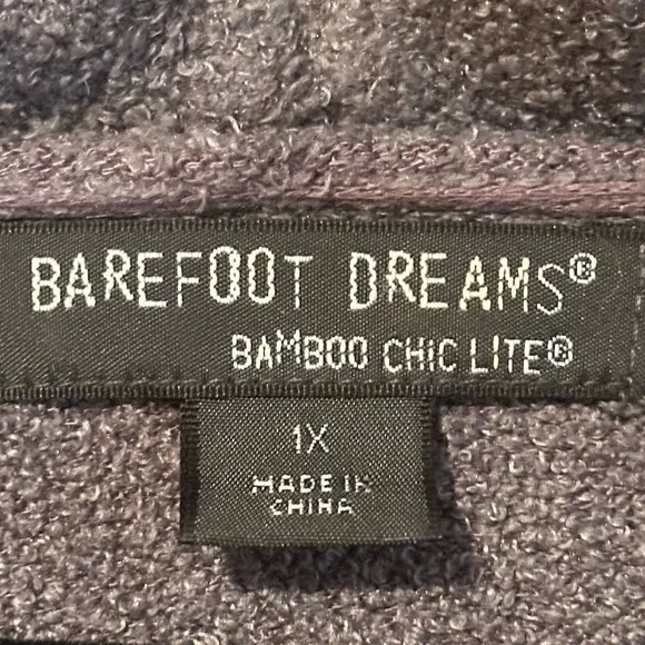 Barefoot Dreams Cozy Chic Lite Long Sleeve Cardigan, Grey, Size 1X