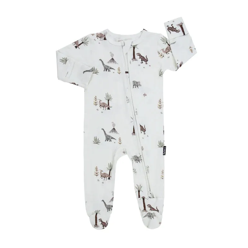 Belan.j Bamboo Footed Zipper Sleeper, NB - Dinoland