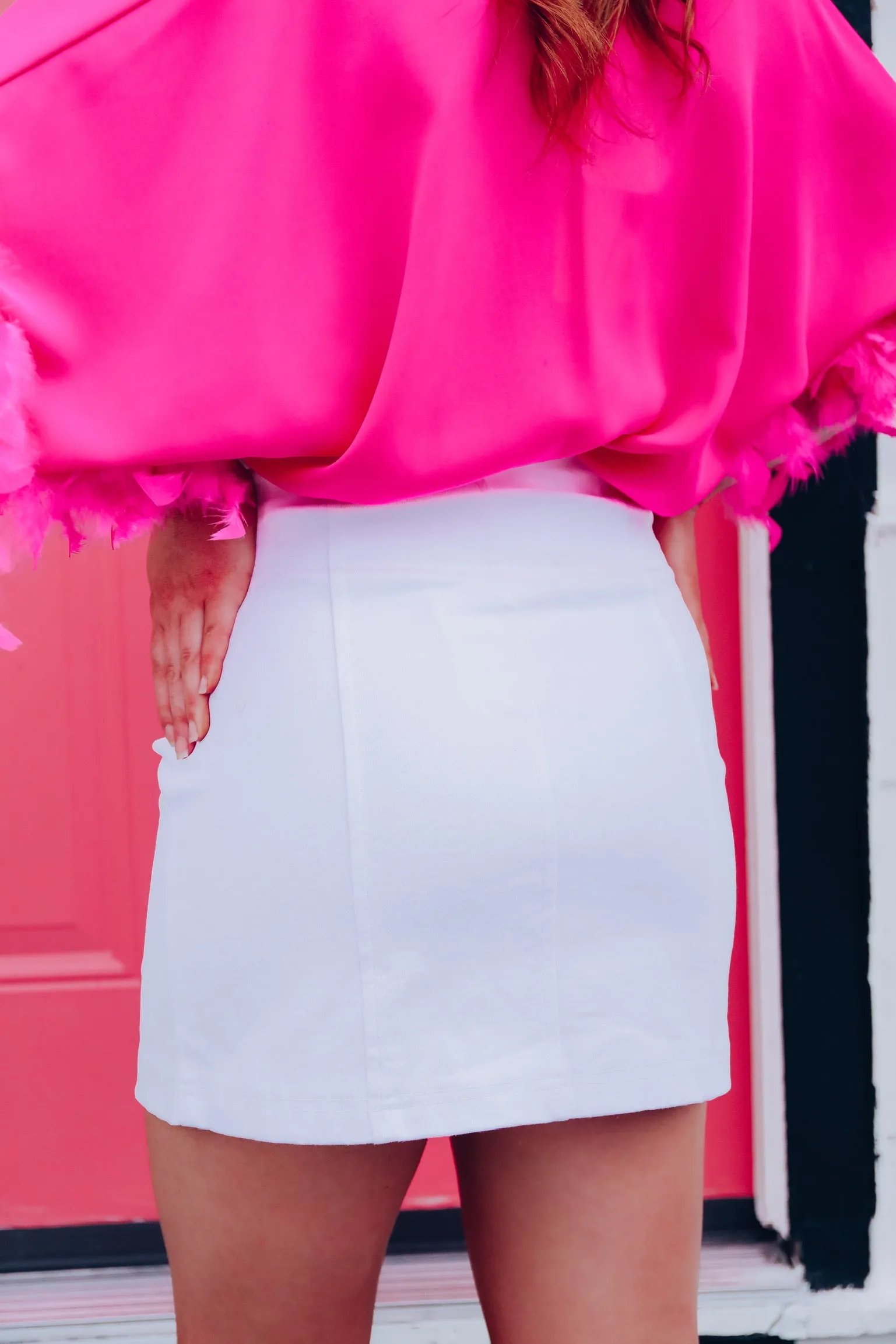 Blank Slate Denim Mini Skirt - White