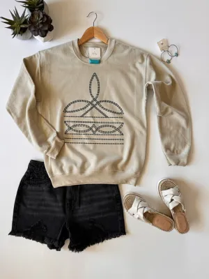 Boot Stitch Crew Neck Pullover
