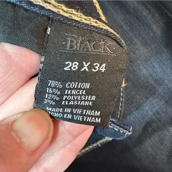 Buckle Black Boot Cut Jeans Classic Style