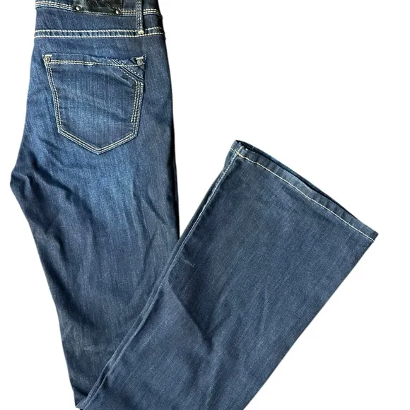 Buckle Black Boot Cut Jeans Classic Style