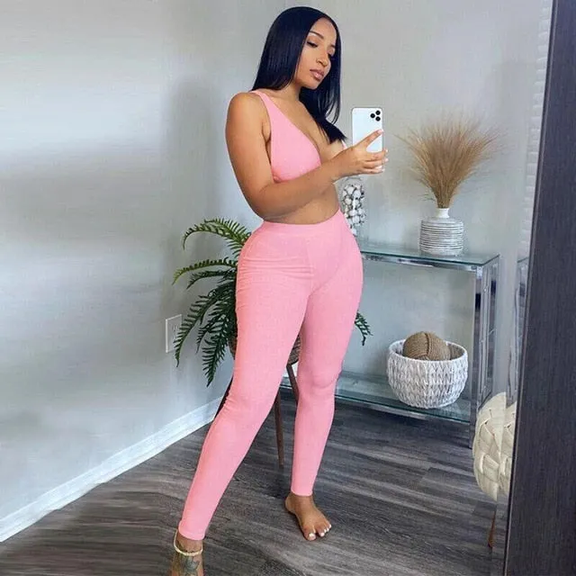 Charmed Heart Bralette and Boyfriend Jogger Set