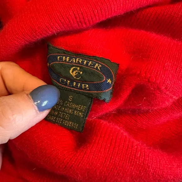Charter Club Red 100 % cashmere Turtleneck Sweater