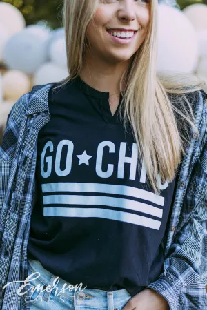 Chi Omega Black Notch Tee