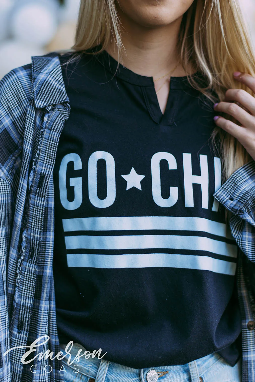 Chi Omega Black Notch Tee