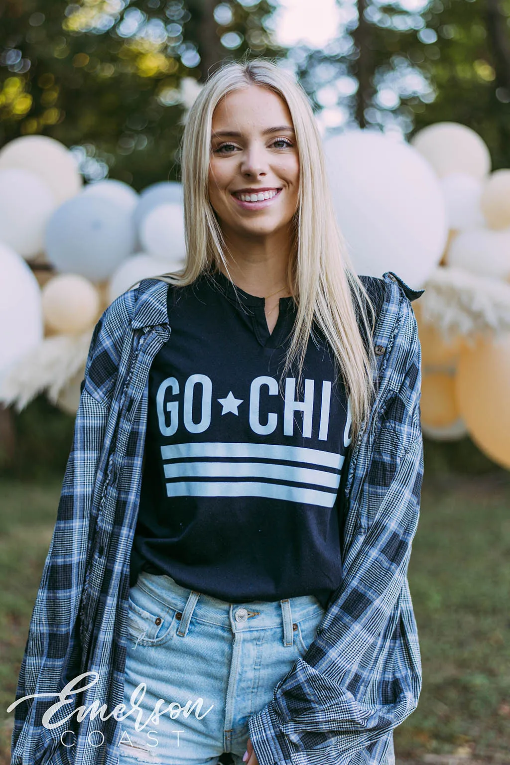 Chi Omega Black Notch Tee
