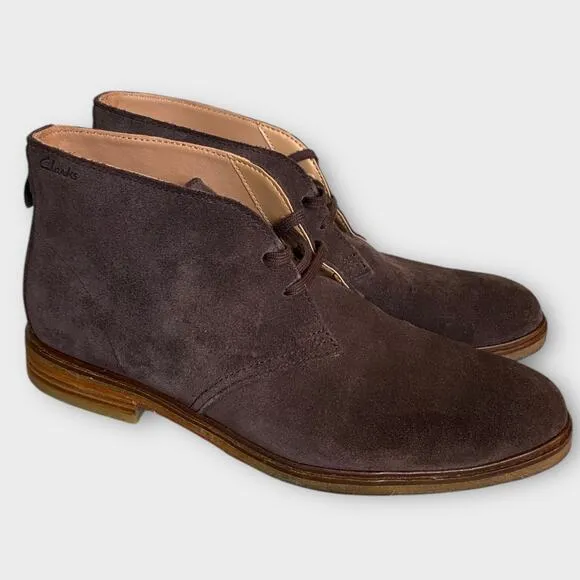 Clarks Mens Clarkdale DBT Chukka Boot US 11 Dark Brown Suede Desert Boot Shoe