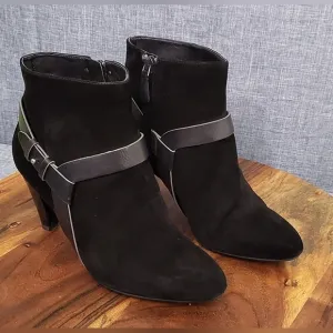 COLE HAAN Calico Zip Low Suede Boot NIKE Comfort Collab Black Size 8