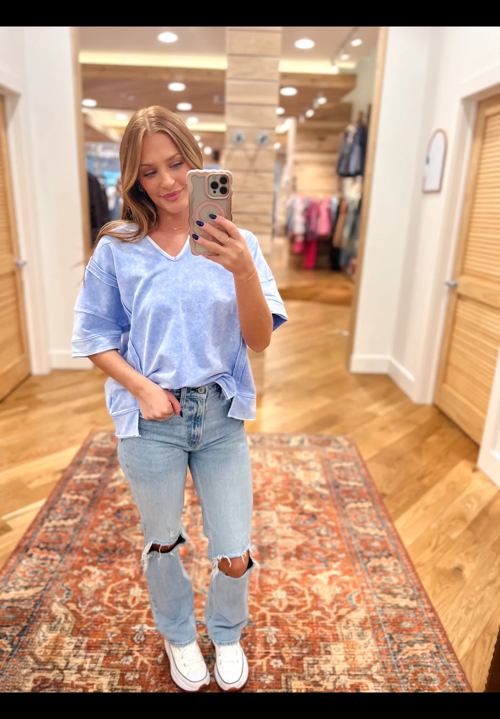 Comfy Relaxed Blue Top