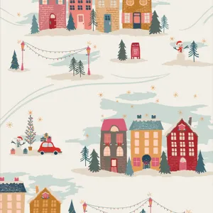 Cozy and Magical Christmastide Town in Cream by Maureen Cracknell