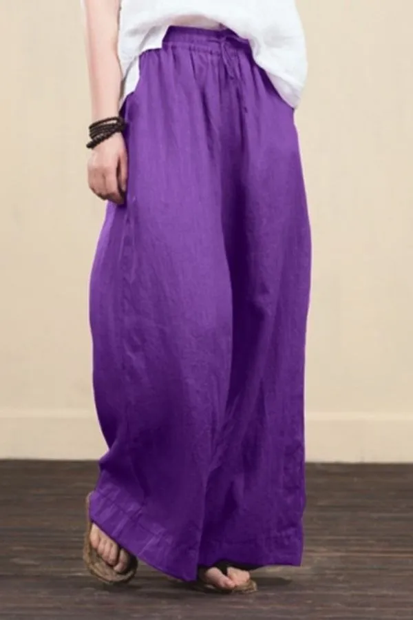 Cozy Cotton Solid Color Pants