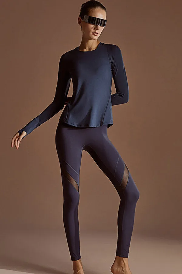 Cozy High Stretch Mesh Stitching Yoga Pants