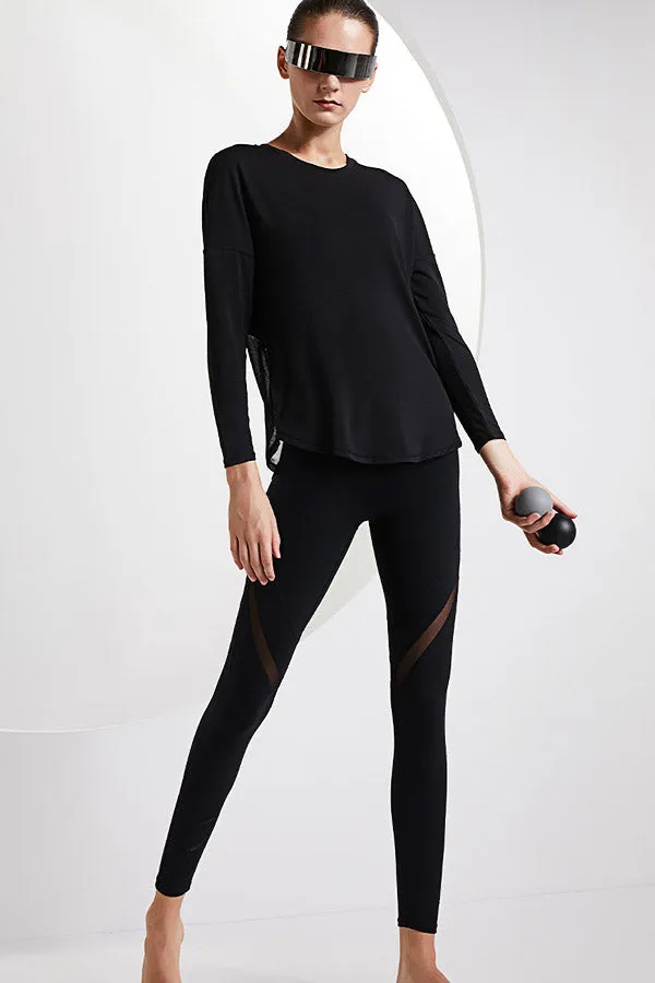 Cozy High Stretch Mesh Stitching Yoga Pants
