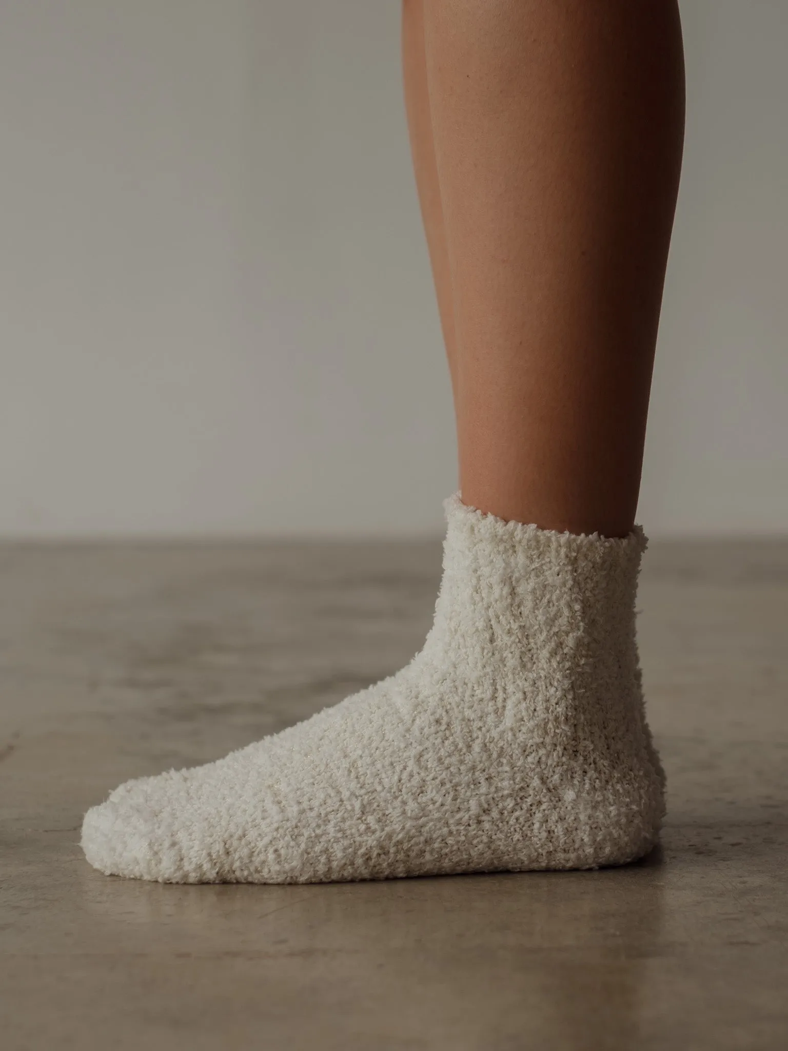 COZY SHINY SOCKS  PACK X 2 - BLACK & CREAMY