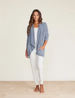 CozyChic Ultra Lite Shawl Pointelle Cardi - Dolphin Blue
