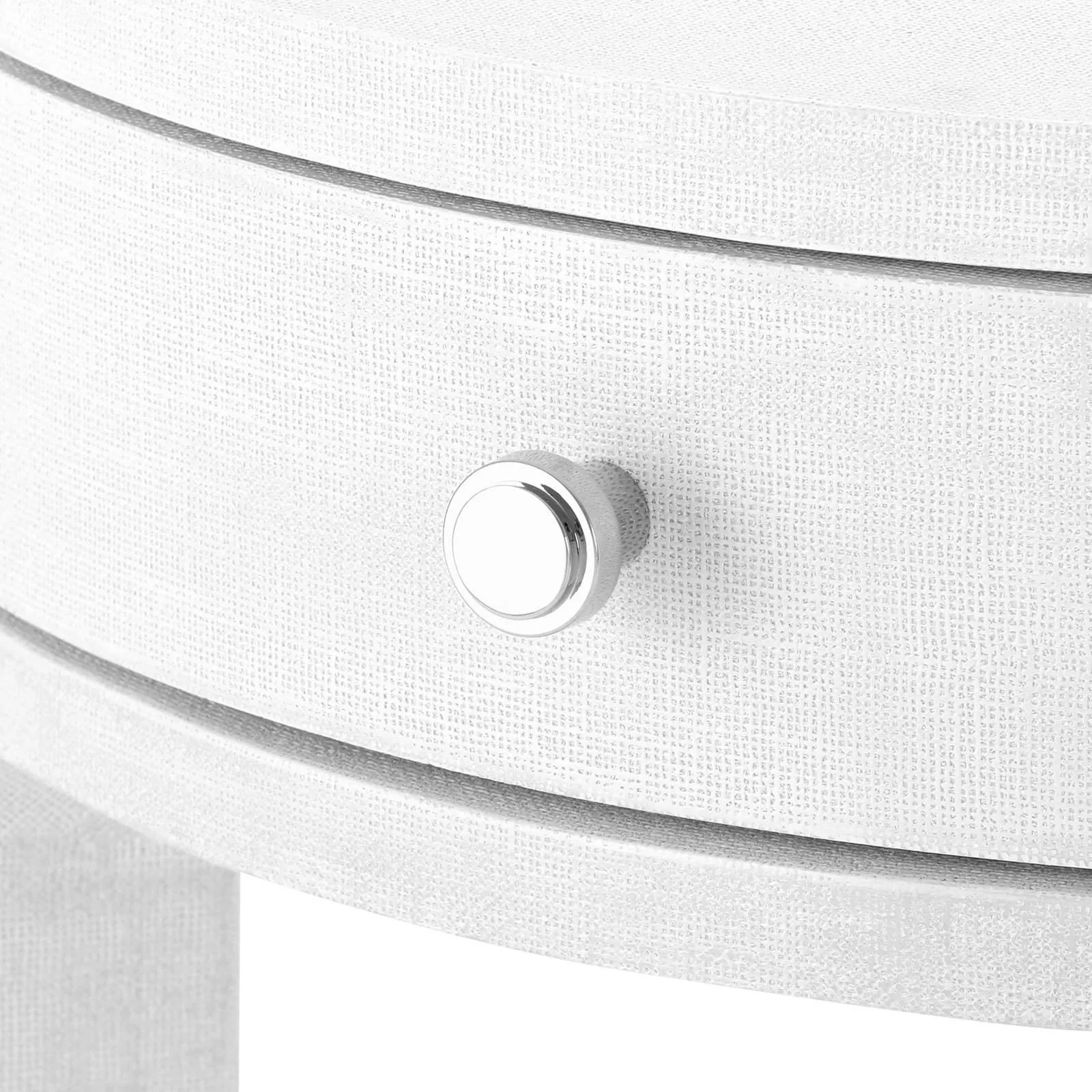 Dakota 1-Drawer Round Side Table / Cream