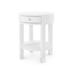 Dakota 1-Drawer Round Side Table / Cream
