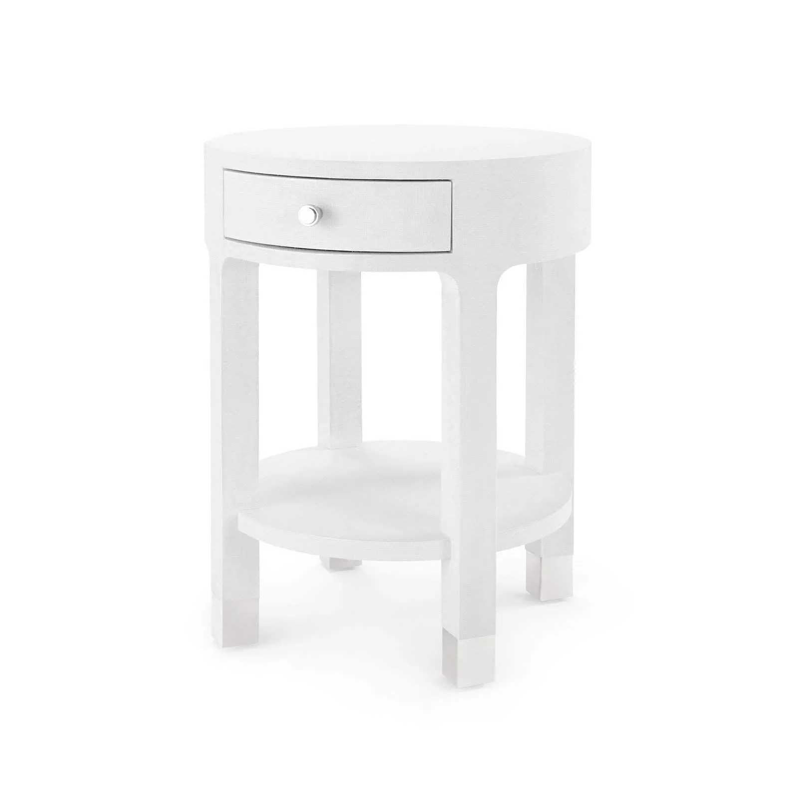 Dakota 1-Drawer Round Side Table / Cream
