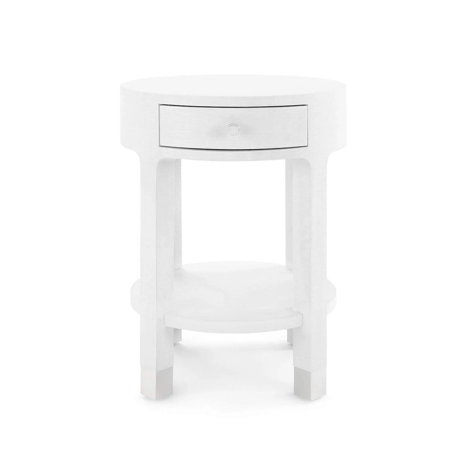 Dakota 1-Drawer Round Side Table / Cream