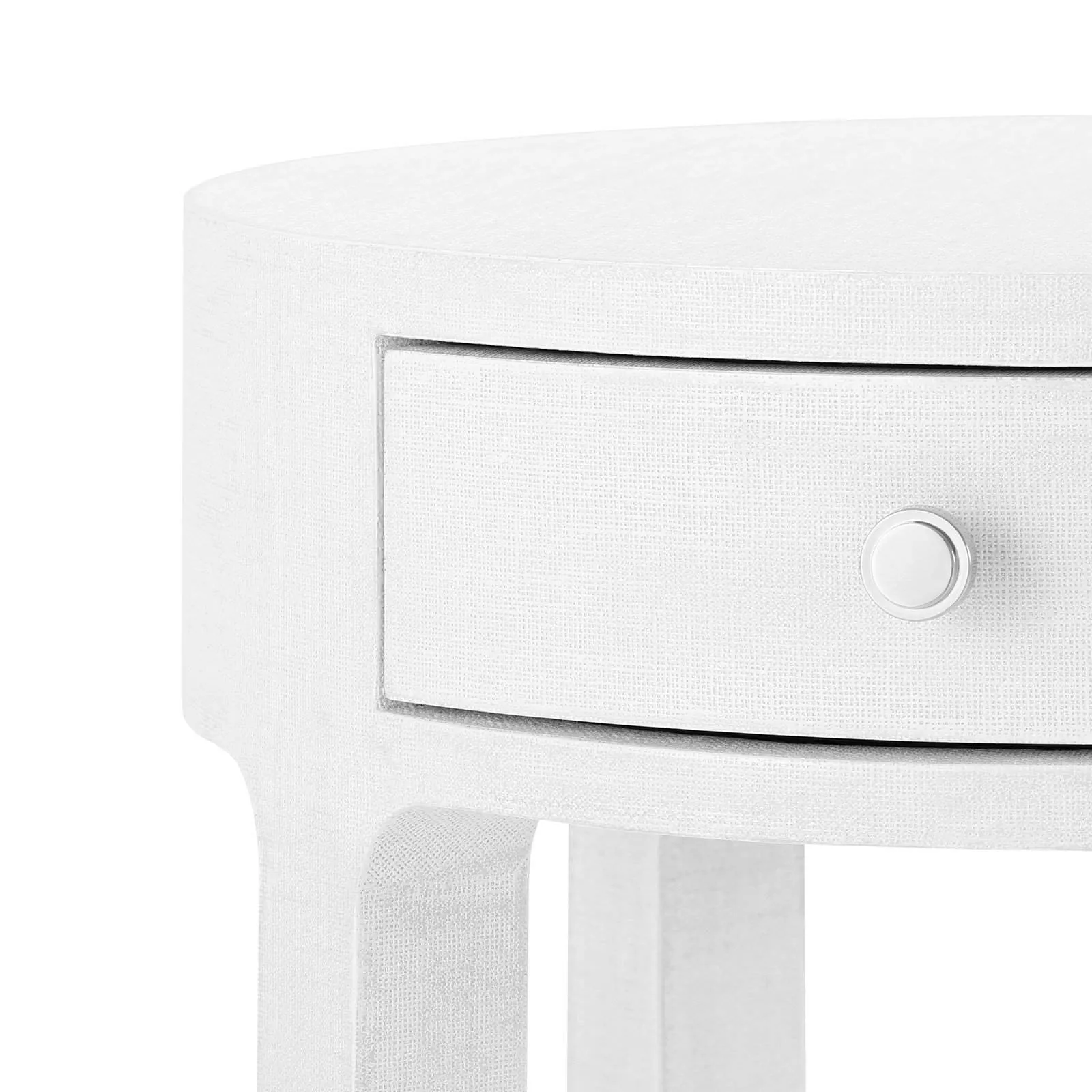 Dakota 1-Drawer Round Side Table / Cream