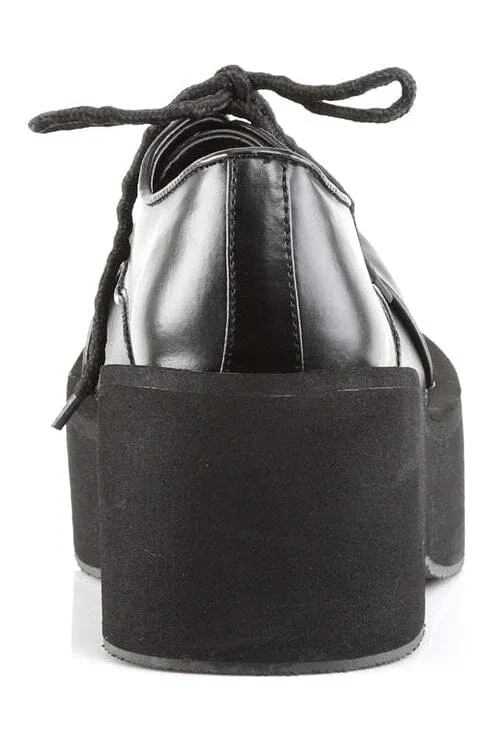 DANK-101 Black Vegan Leather Cyber Shoe