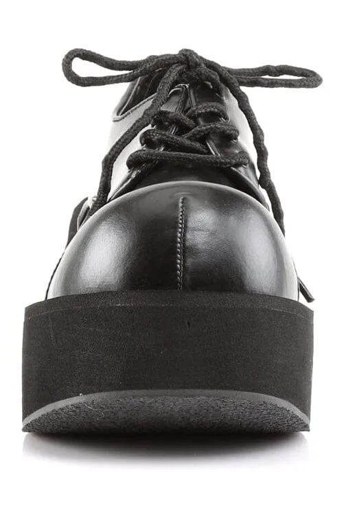 DANK-101 Black Vegan Leather Cyber Shoe