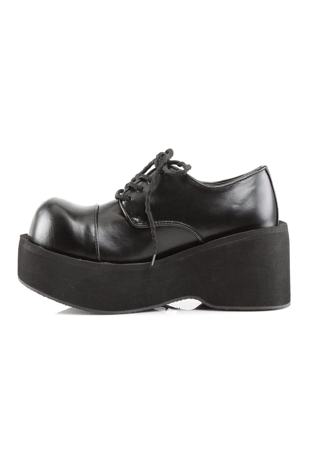 DANK-101 Black Vegan Leather Cyber Shoe