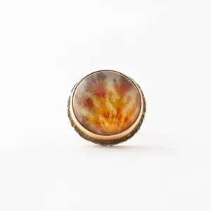 Dendritic Agate with Platform Bezel