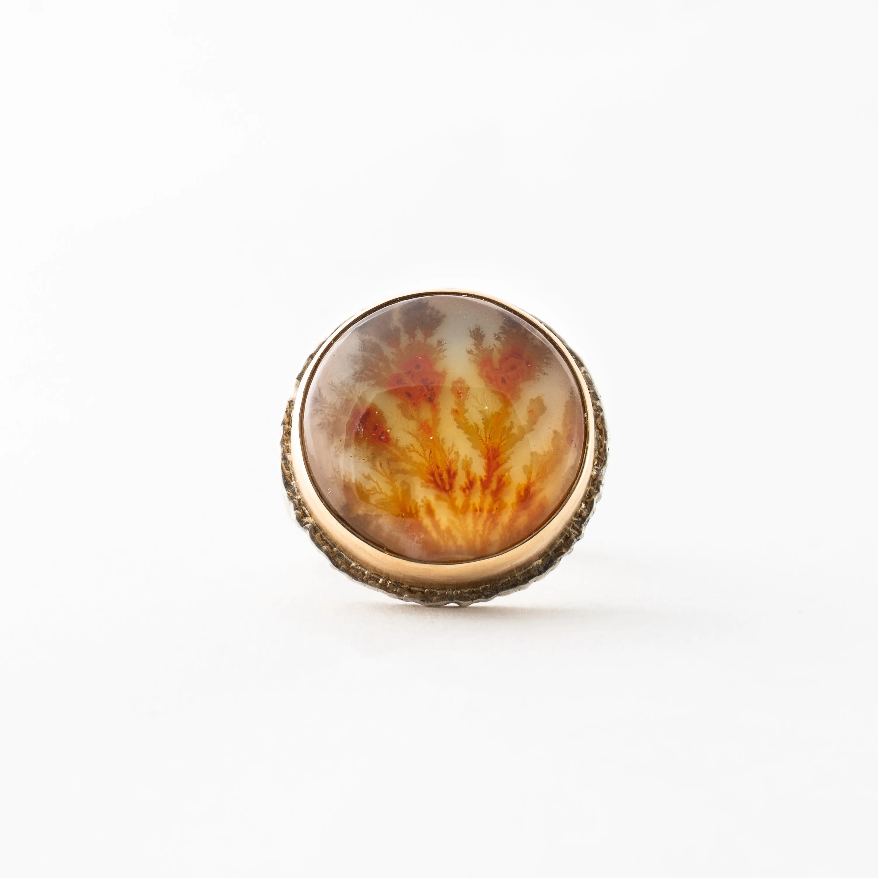Dendritic Agate with Platform Bezel
