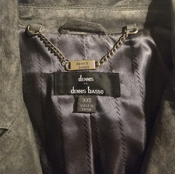 Dennis Basso Washable Suede Motorcycle Jacket Sz XXS