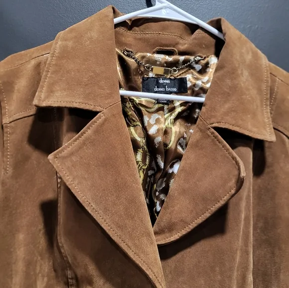 Dennis By Dennis Basso Brown Suede Leather Blazer Jacket Woman's Size 2X Plus