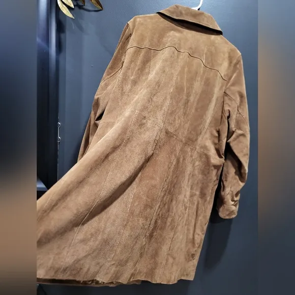 Dennis By Dennis Basso Brown Suede Leather Blazer Jacket Woman's Size 2X Plus