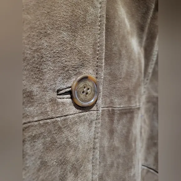 Dennis By Dennis Basso Brown Suede Leather Blazer Jacket Woman's Size 2X Plus