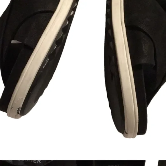 Eileen Fisher Viv Tumbled Nubuck Wedge Sandal Size 9 Black