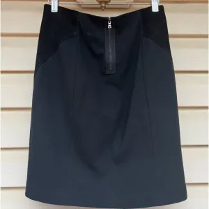 Elie Tahari black suede/fabric mini skirt, very stylish &amp; elegant, zipper, 2