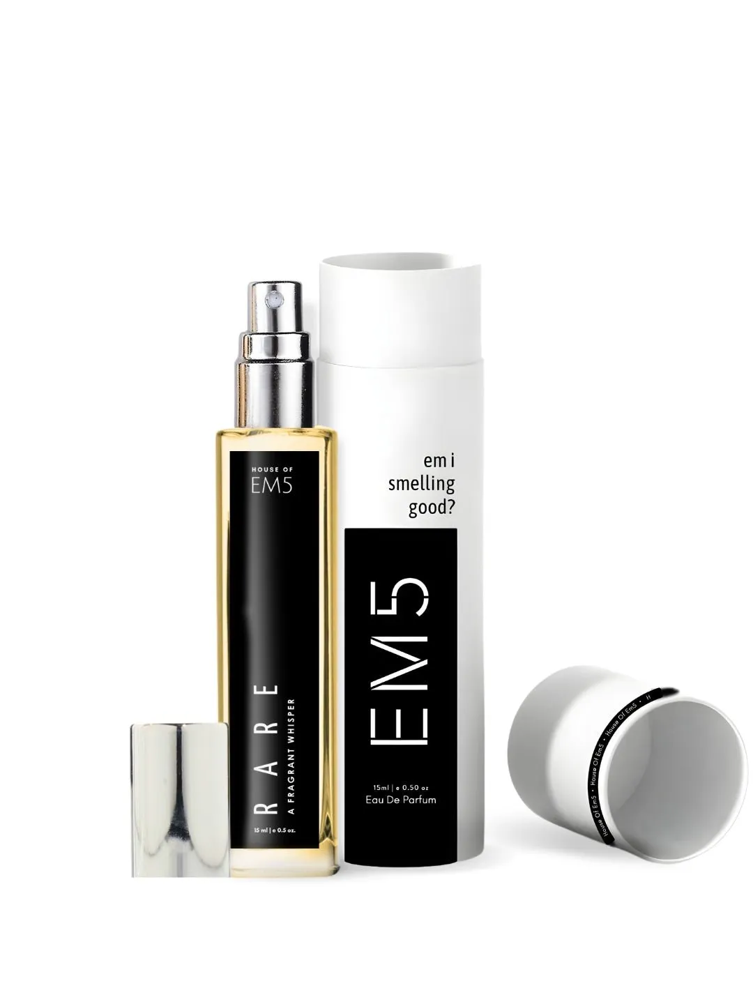 EM5™ Rare Unisex Perfume | Eau de Parfum Spray for Men & Women | Woody Musky Powdery Fragrance | Luxury Gift for Him / Her | Sizes Available: 50 ml / 15 ml