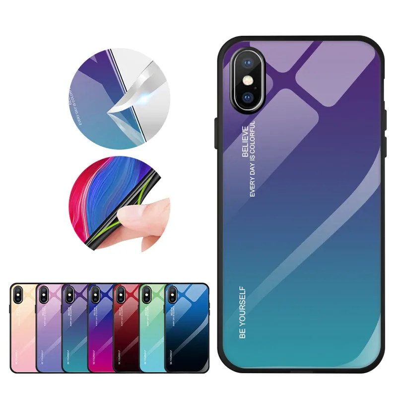 Etui Gradient Glass Case - iPhone X / XS - Warm Sunset