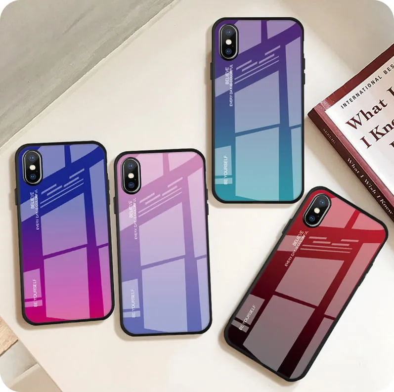 Etui Gradient Glass Case - iPhone X / XS - Warm Sunset