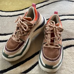 FARM Rio Zigzag Platform Sneaker White Multi Colored Women's Size 10