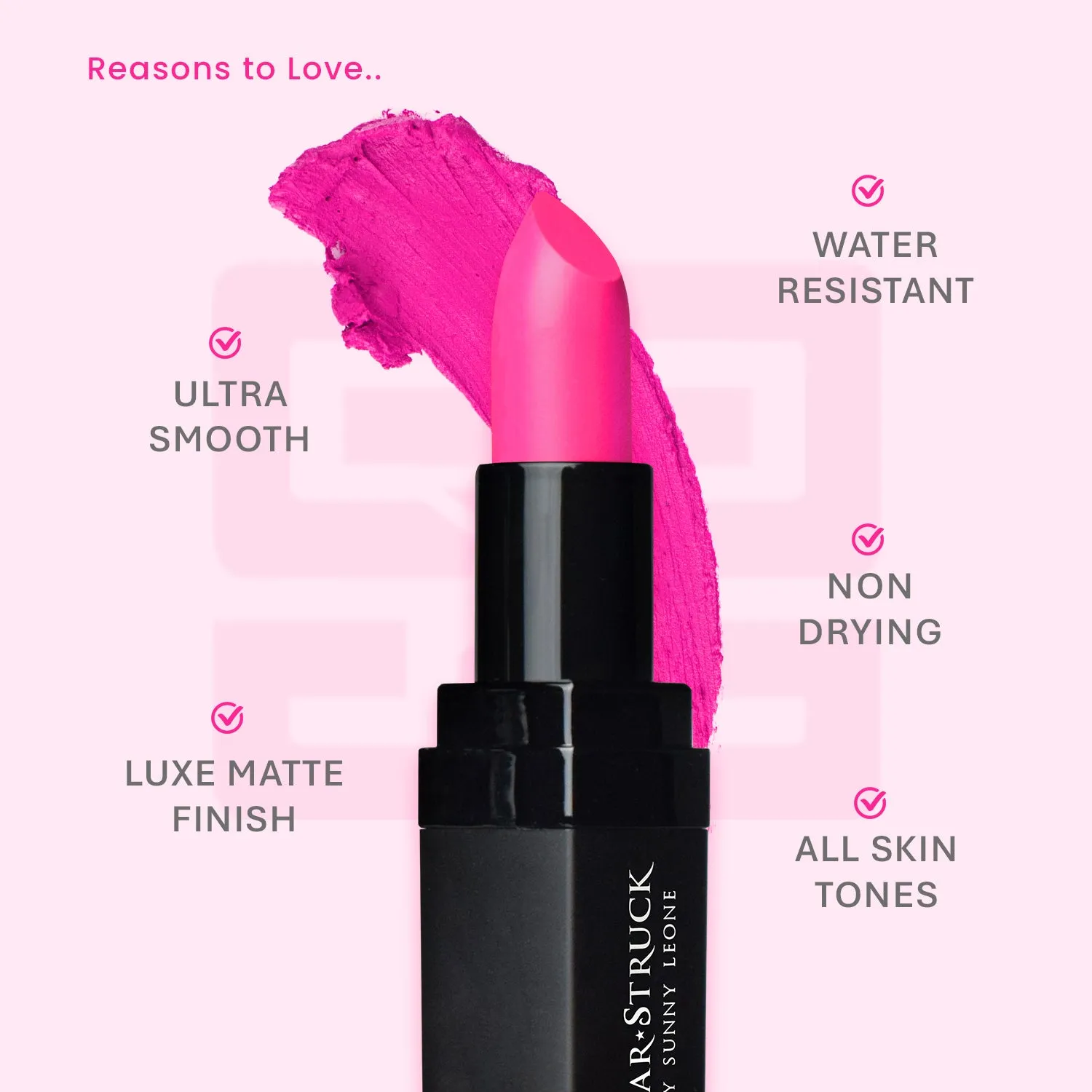 Foxy Fuchsia - Luxe Matte Lipstick, Bright Pink | 4.2gms